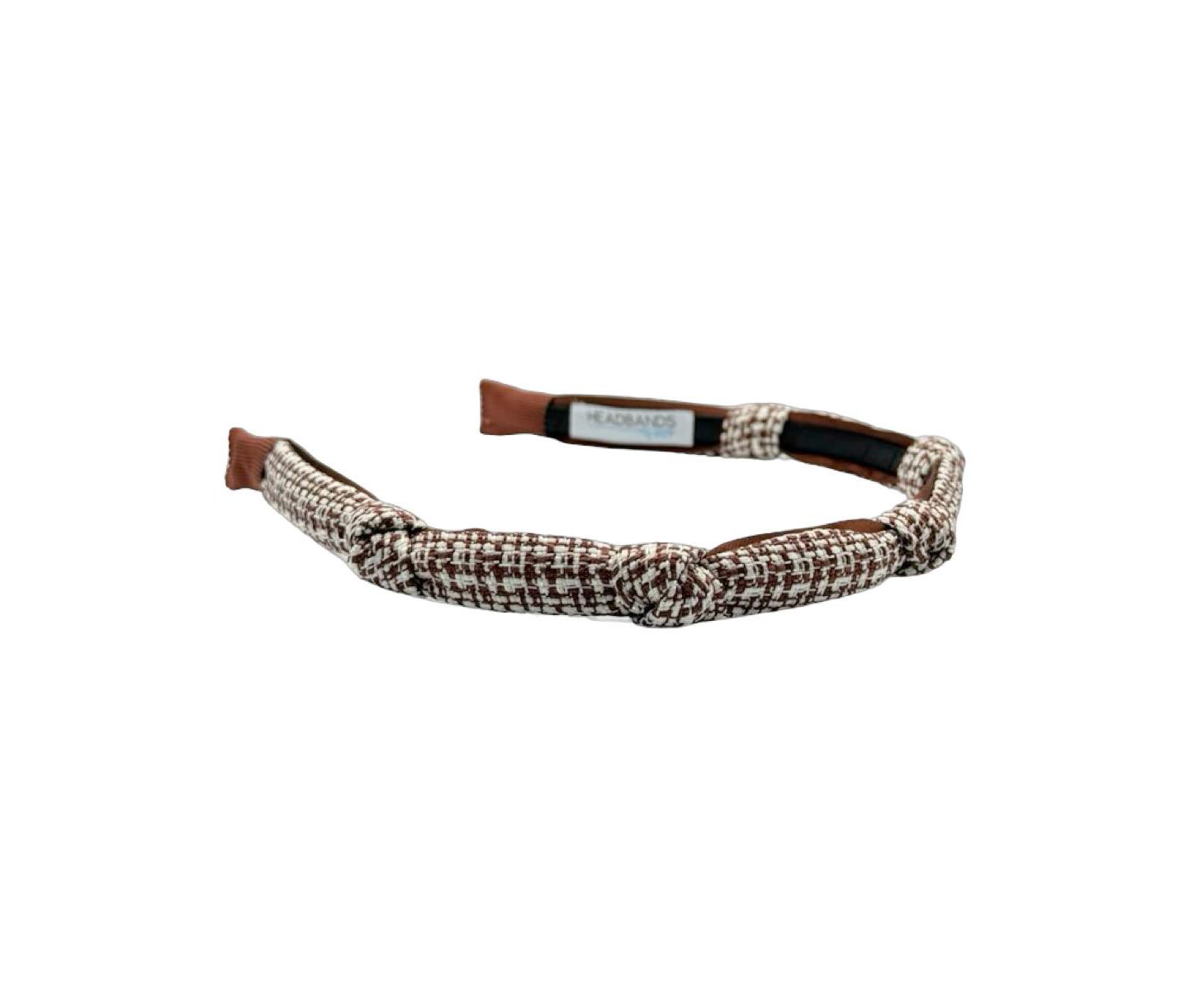 Женские аксессуары для волос Headbands of Hope Knotted Tweed Headband - Espresso Maroon — фото 1