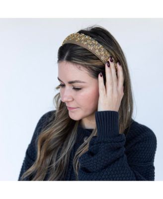 Women's Embellished Starburst Padded Headband - Gold