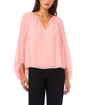 Women's Balloon Sleeve V-Neck Top