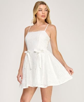 Juniors' Sleeveless Fit & Flare Mini Dress