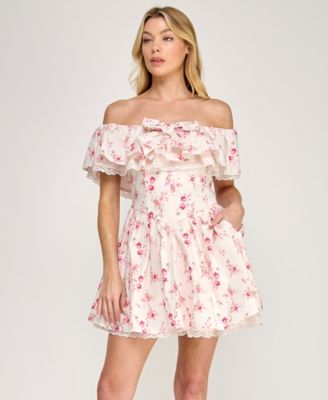 Juniors' Off-The-Shoulder Mini Dress