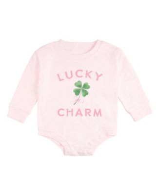 Baby Girls Lucky Charm St. Patrick's Day Long Sleeve Romper