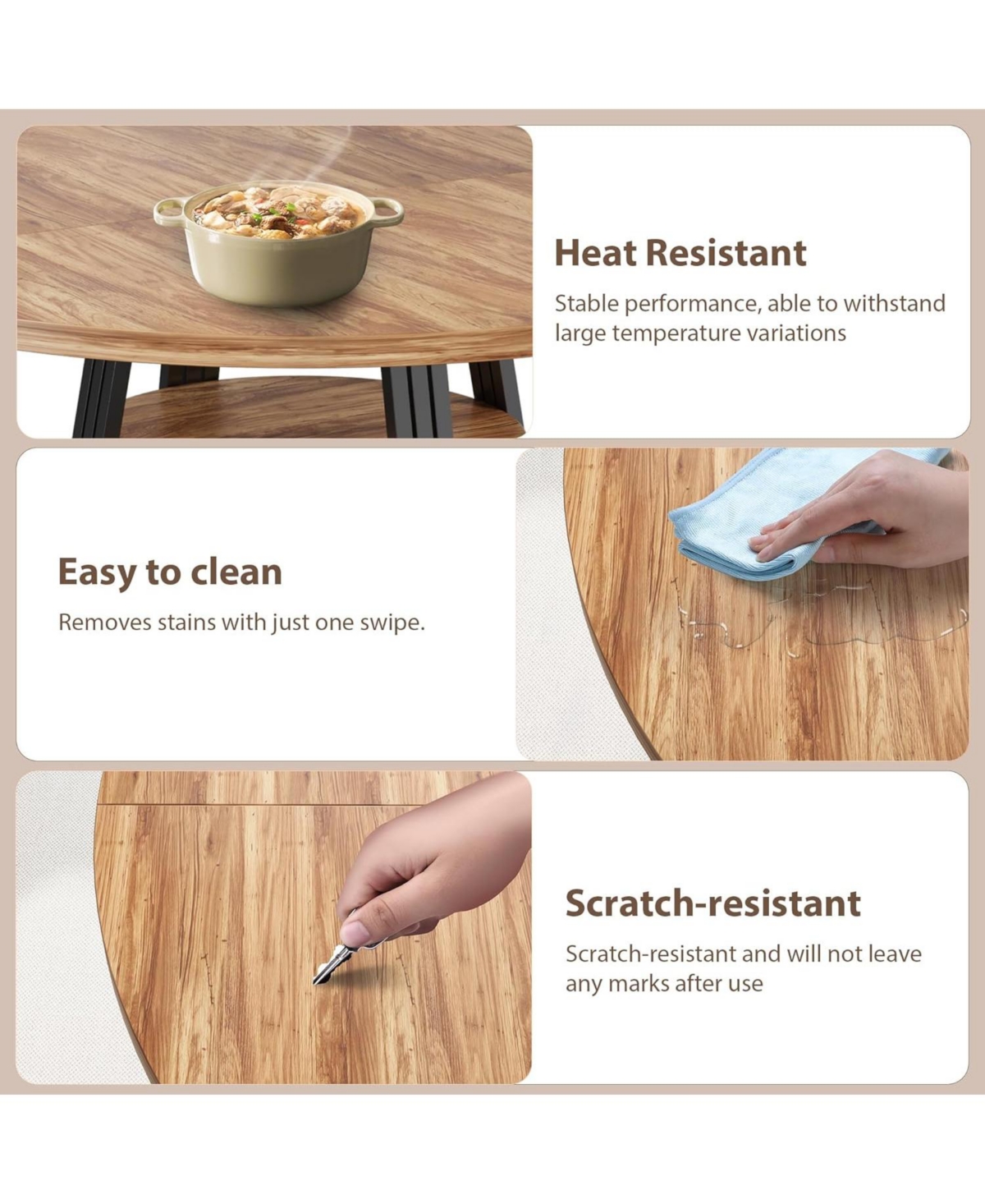 Gaomon Kitchen Table 47.2 inch Round Dining Table for Dining Room, Home Office