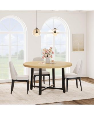Kitchen Table Garvee 47 Inch Round Industrial Dining Table for 4