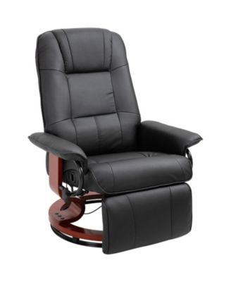 Faux Leather Manual Recliner Adjustable Swivel Lounge Chair with Footrest