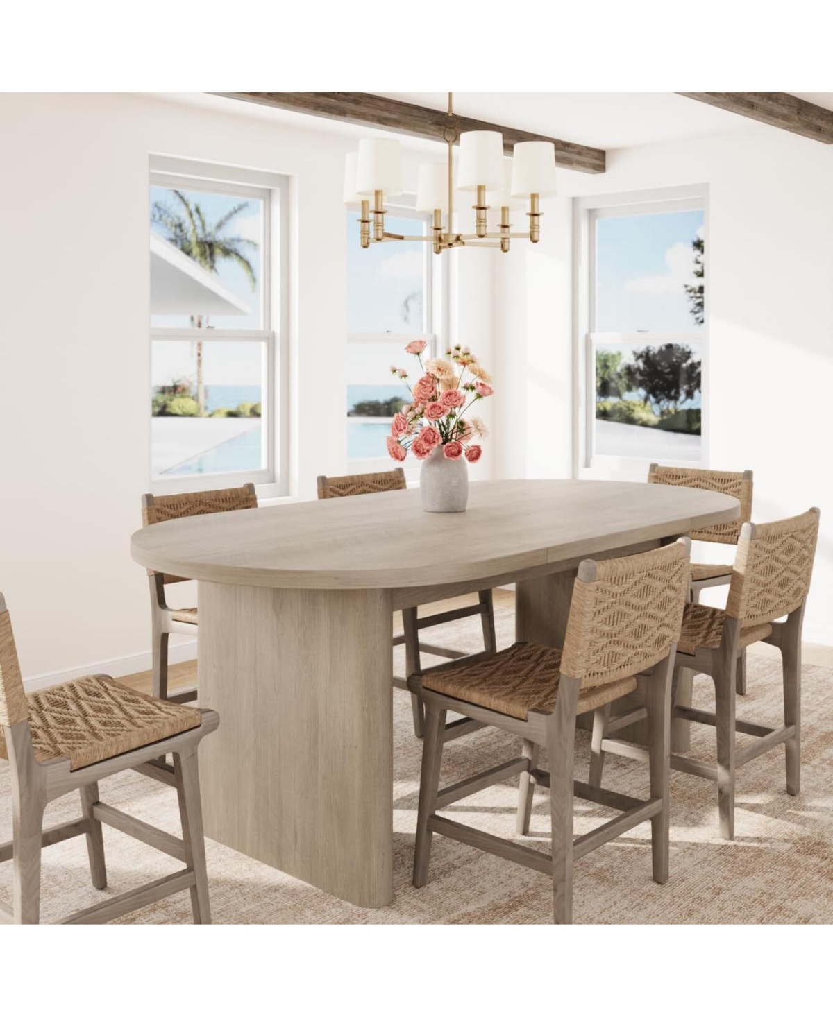 Gaomon Kitchen Table 70 Oval Dining Table for 6 to 8 People Long Large Kitchen Table for Dining Room, Home Office, Living Room