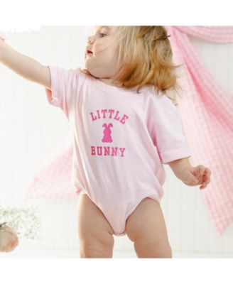 Baby Girls Little Bunny Rose Easter Short Sleeve Romper