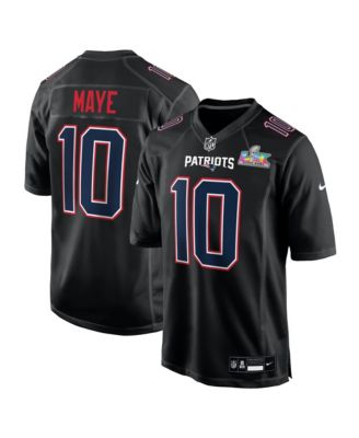Men's Drake Maye Black New England Patriots Super Bowl LX Fashion Game Jersey