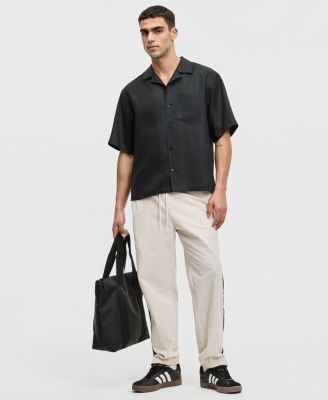 Men's Boxy-Fit Short-Sleeve Linen Camp Shirt