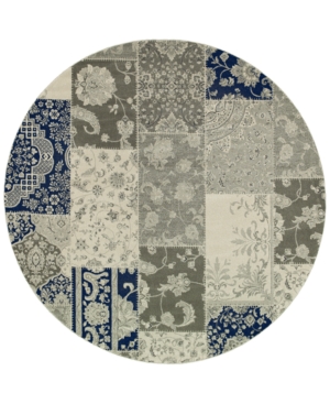 Jhb Design Tidewater Patchwork Ivory/Grey 7'10in Round Rug