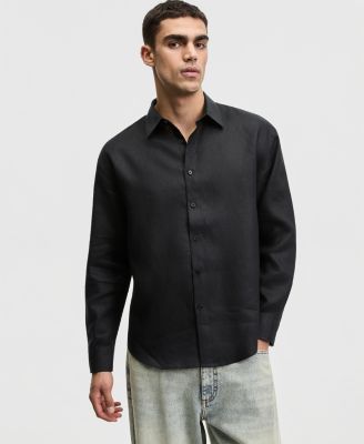 Men's Relaxed-Fit Long-Sleeve Linen Shirt