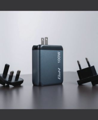 32202 100 Watts 4-Port GaN Wall Charger - Black/Gray