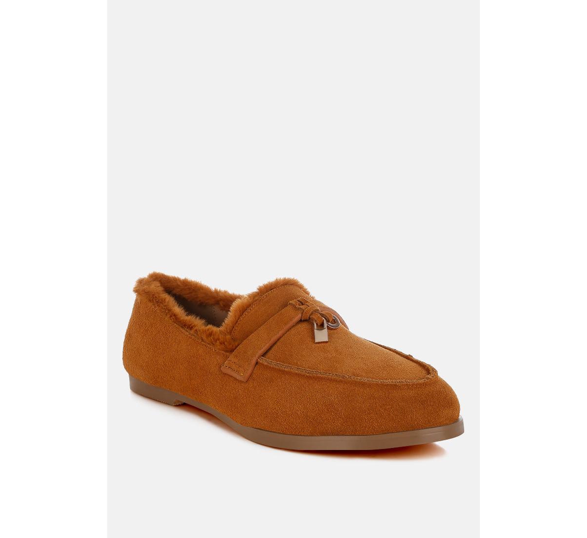Ohrid Suede & Faux Fur Flat Loafers