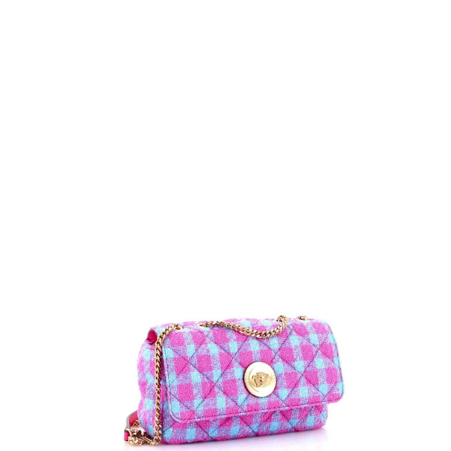 Mini Medusa Icon Chain Flap Bag Quilted Tweed