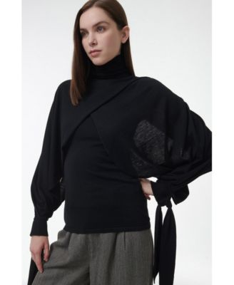 Women's Layered Butterfly Sleeve Knitted Sweater