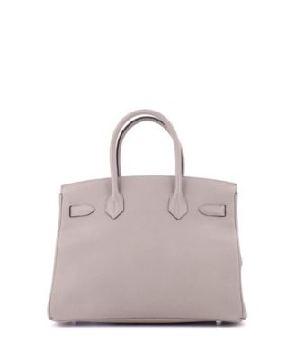 Birkin 30 Handbag Grey Epsom with Palladium Hardware
