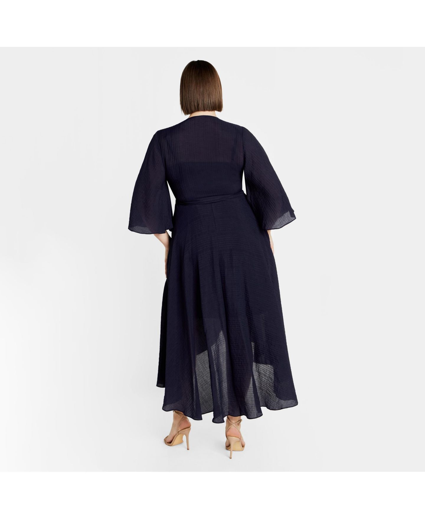 Женское платье CITY CHIC Kira Ruffle Wrap Maxi, цвет: Тёмно-синий — фото 2