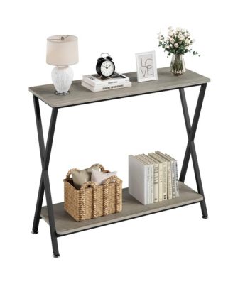 Narrow Sofa Table - 41.3" Sofa Tables Entryway Table Narrow Console Table Industrial Design Entryway Console Table for Hallway