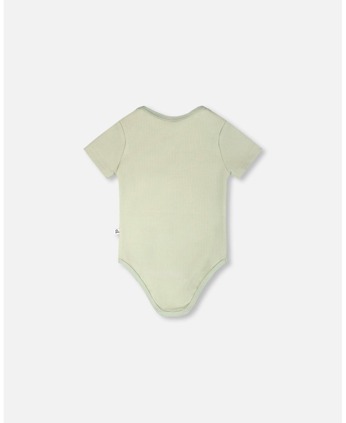 Deux par Baby Boys Evolutive Jersey Onesie Sage Green