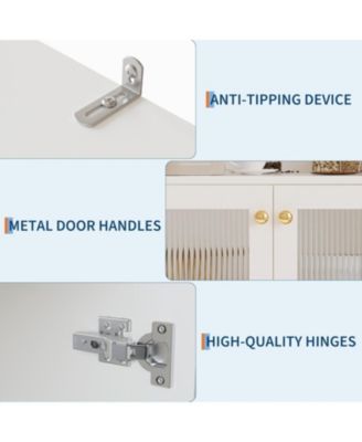 71 in Pantry Cabinet, 6-Tier Freestanding Tall Cupboard Storage Unit with Pegboard, 2 Cabinets, Open Shelves, Glass Doors, Coffee Bar Storage