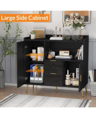 40" Buffet Sideboard with Storage, Kitchen Storage Cabinet, Microwave Cabinet, Coffee Bar Cabinet with 2 Drawers and 2 Doors for Kitchen