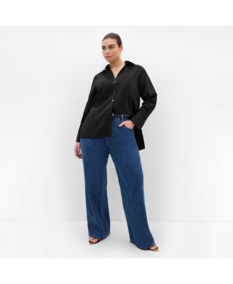 Women's Plus Size Elevated Long Sleeve Stretch Shirt