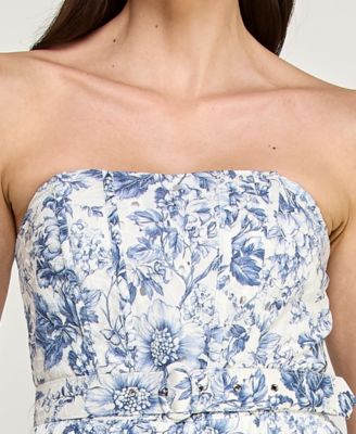 Juniors' Strapless Fit & Flare Midi Dress