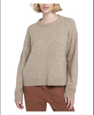 Women's Pearl Trimmed Sweater Pullover