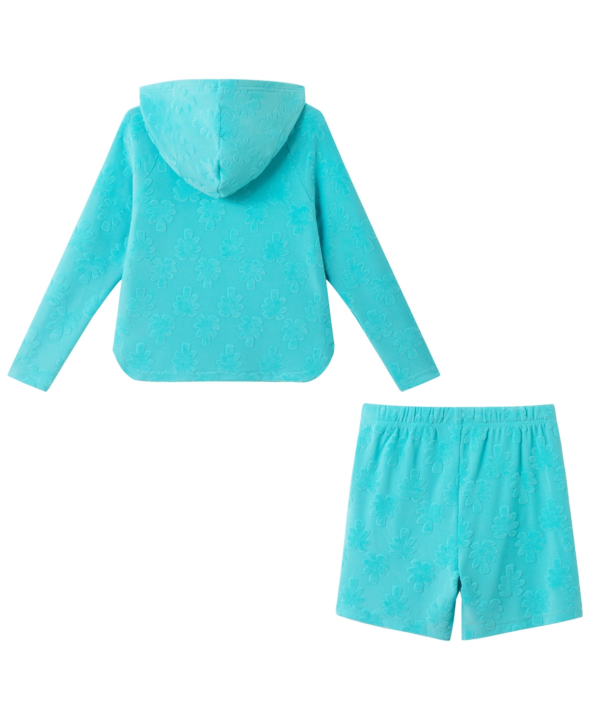 Andy & Evan Boys' 2T-5 Hooded Swim Cover-Up Pull-On Shorts, 2-Piece Set
