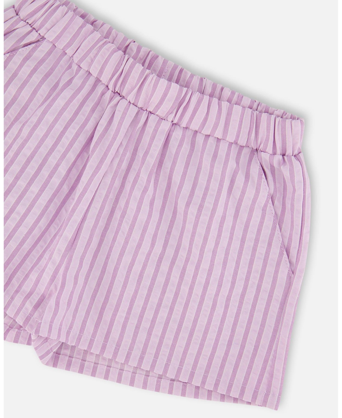 Deux par Baby Girl Top and Short Set Lavender Stripes