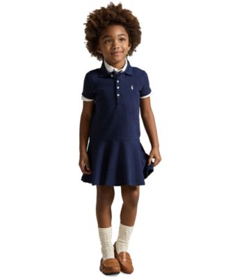 Girls' 2T-6X Cotton Mesh Stretch Short-Sleeve Polo Dress