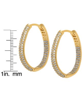 Lab-Grown White Sapphire (1 ct. t.w.) Inside-Out Hoop Earrings in 14k Gold Over Sterling Silver