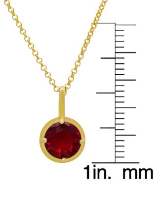 2-Piece Lab-Grown Ruby (4-1/4 ct. t.w.) Round Pendant Necklace and Leverback Earrings Set in 14k Gold Over Sterling Silver