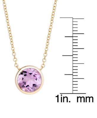 2-Piece Amethyst (2.60 ct. t.w.) and Round Bezel Necklace and Stud Earrings Set in 14k Gold Over Sterling Silver (Also Available in Garnet, Blue Topaz)