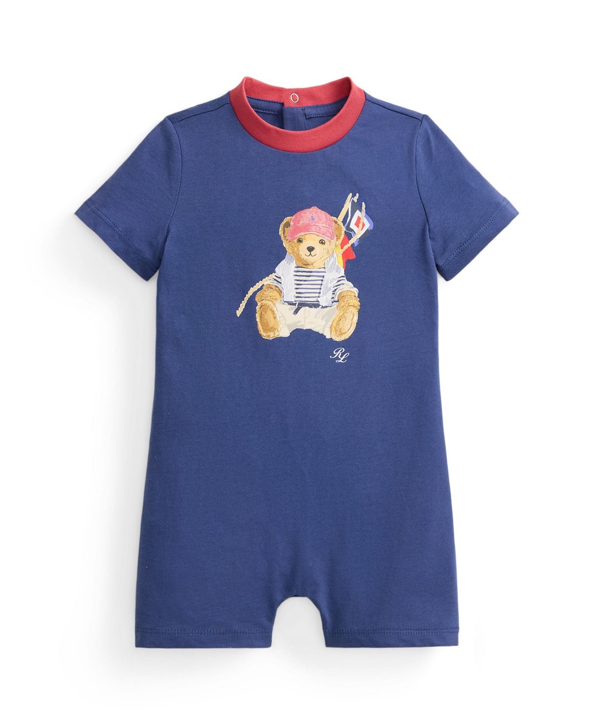 Polo Ralph Lauren Baby Boys' Bear Cotton Crewneck Shortall