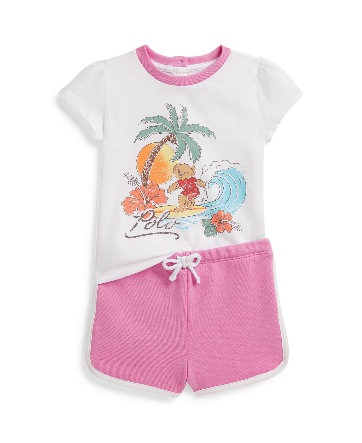 Baby Girls' Crewneck T-Shirt and Terry Shorts, 2-Piece Set