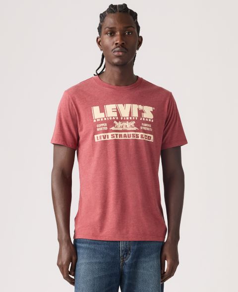 Мужская футболка Levi's Graphic Logo Detail Crewneck, цвет: Земляной красный
