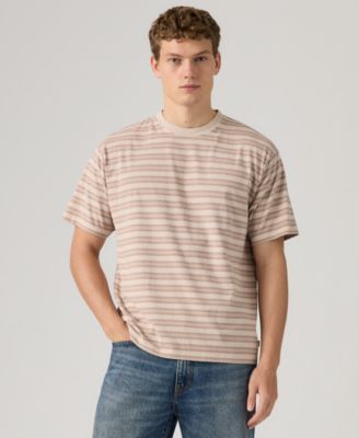 Men's Red Tab Vintage Short Sleeve Striped Crewneck T-Shirt