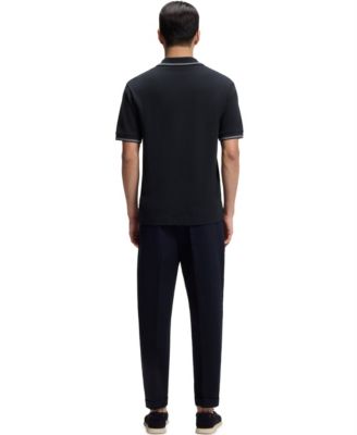 Men's Cotton-Linen Johnny Collar Polo Shirt