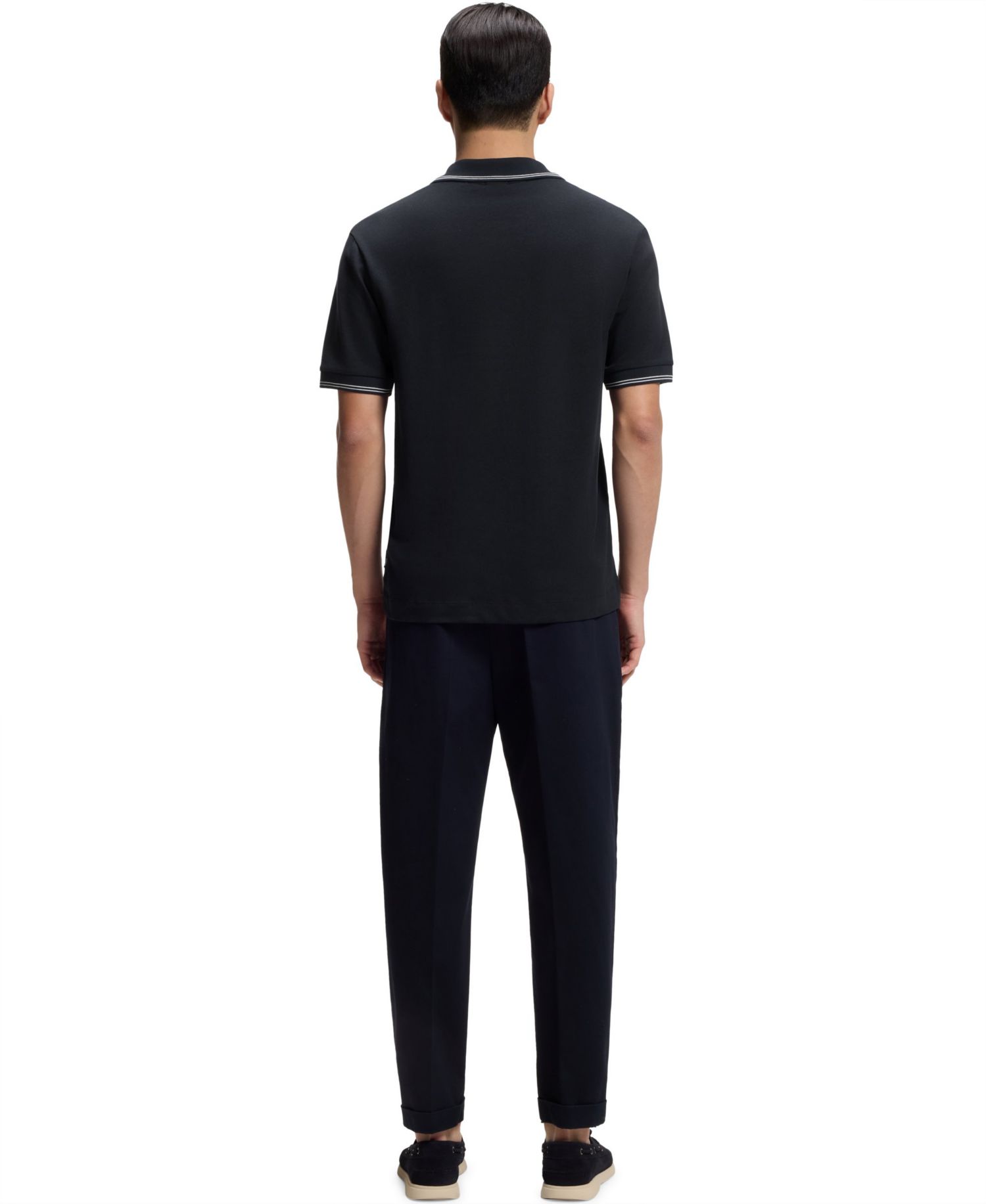 Men's Cotton-Linen Johnny Collar Polo Shirt