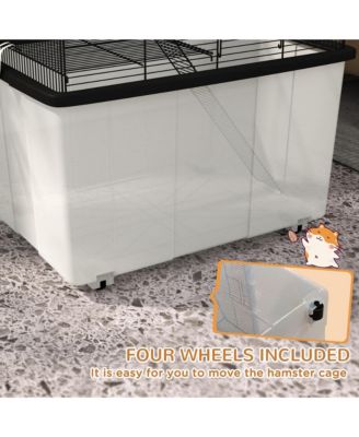 22" 2-Tier Hamster Cage with Extra-Deep 14" Base, Accessories,