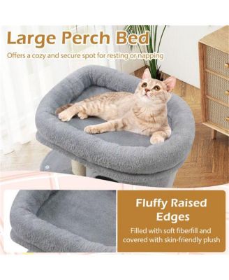 Space-Saving Cat Tree, 26-Inch Compact Cat Tower with Anti-Tip Design, 2 Condos & Sisal Scratching Posts for Small Spaces