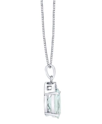 Aquamarine (4-1/3 ct. t.w.) & Diamond Accent Pendant Necklace in Sterling Silver