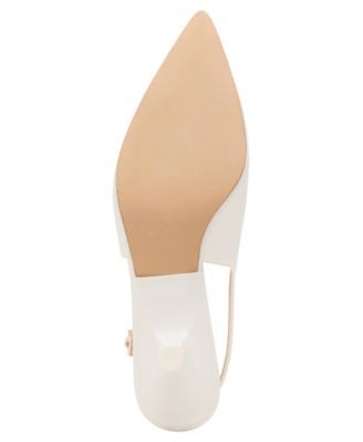 Kitten Slingback Pointed-Toe Kitten-Heel Pumps