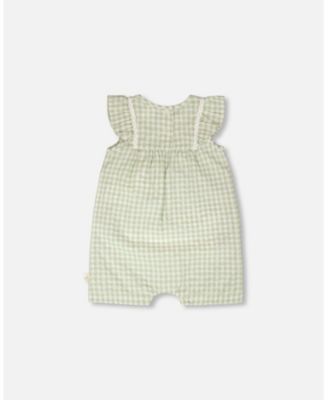 Baby Girls Romper Green Gingham