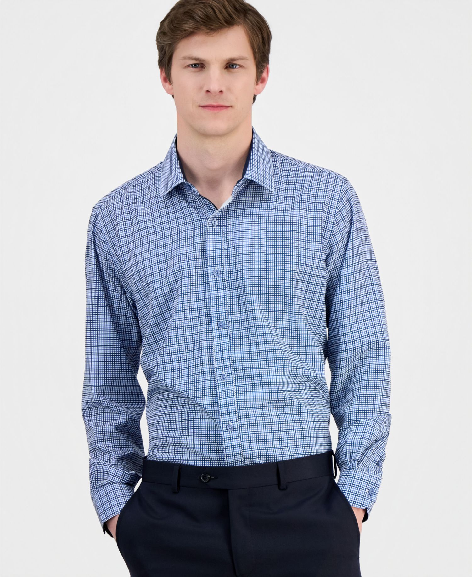 Men's Slim-Fit Performance Four-Way Stretch Dress Shirt
