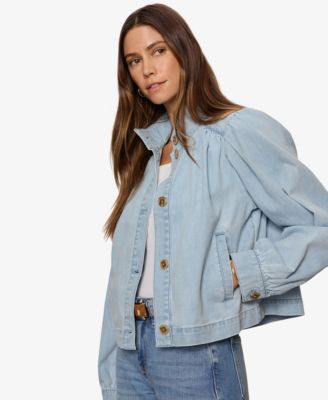 Women's Blouson Denim Collared Jacket