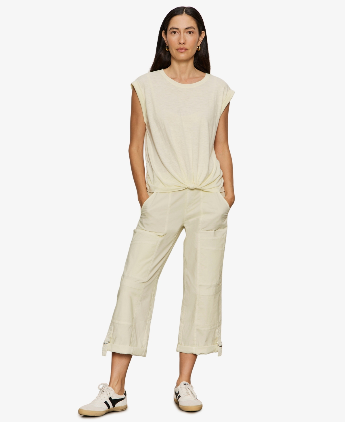 Sanctuary Women's Knot-Front Crewneck Muscle Tee
