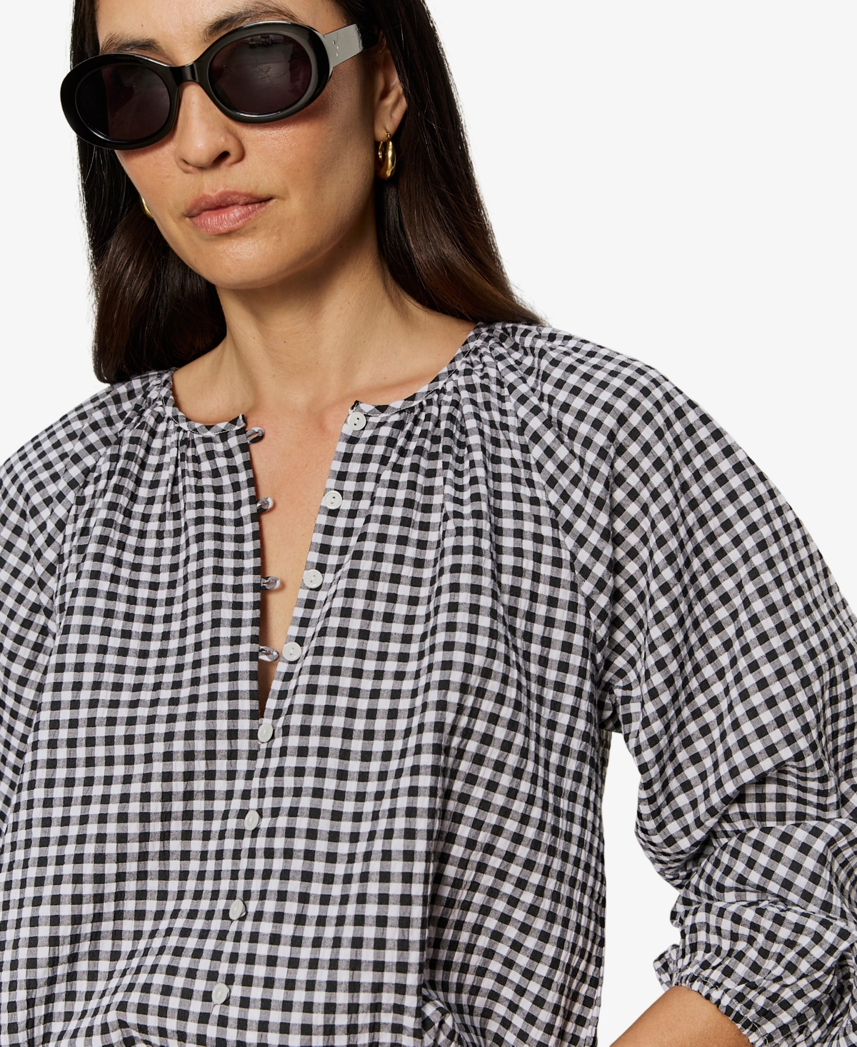 Sanctuary Women's Perfect Gingham Button-Front Blouse