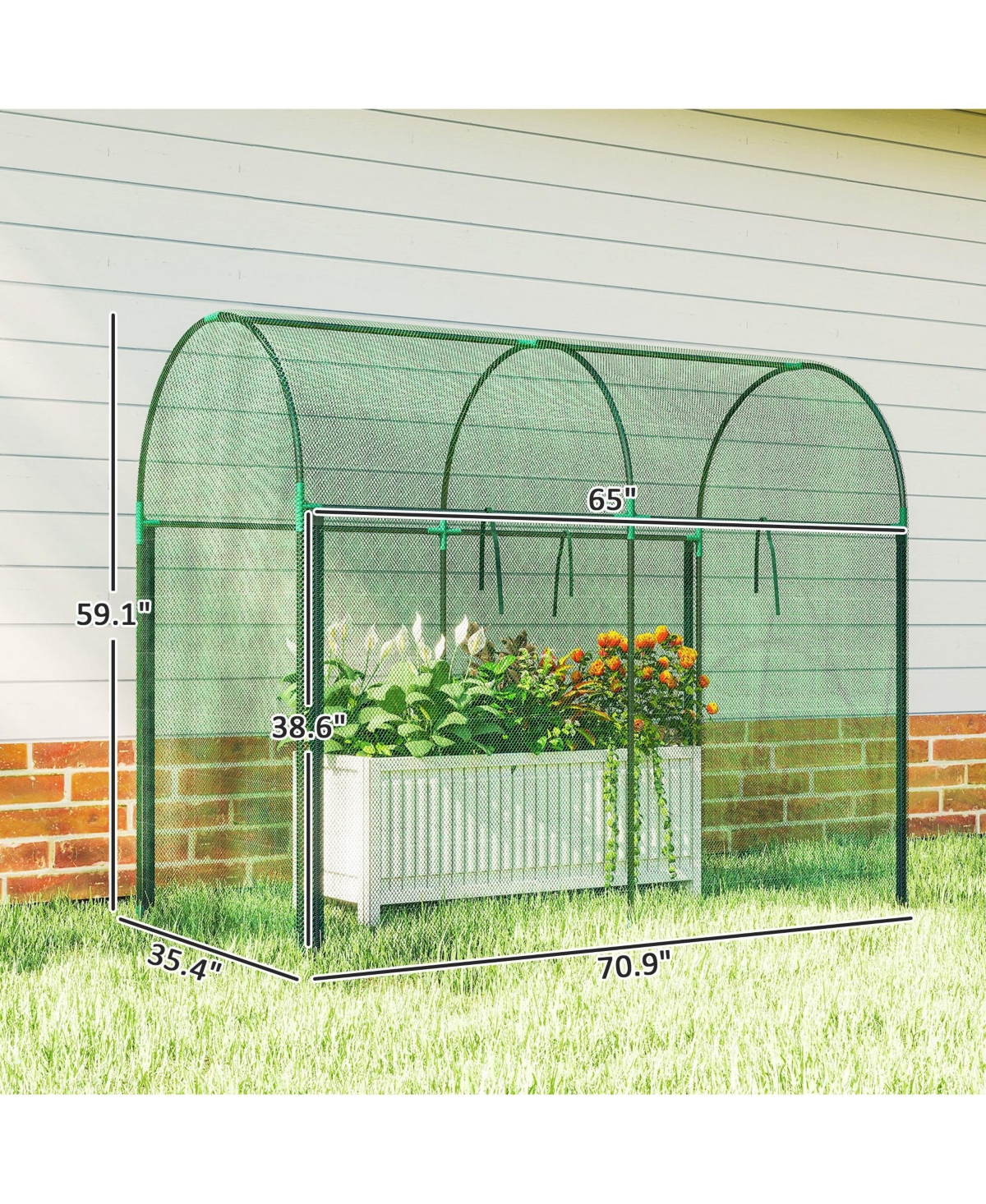 Outsunny Crop Cage, 6' x 3' x 5' Large Plant Protection Tent,